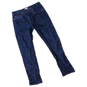 The Unbranded Brand UB201 Indigo Selvedge Denim Tapered Leg Button Fly Jeans 33